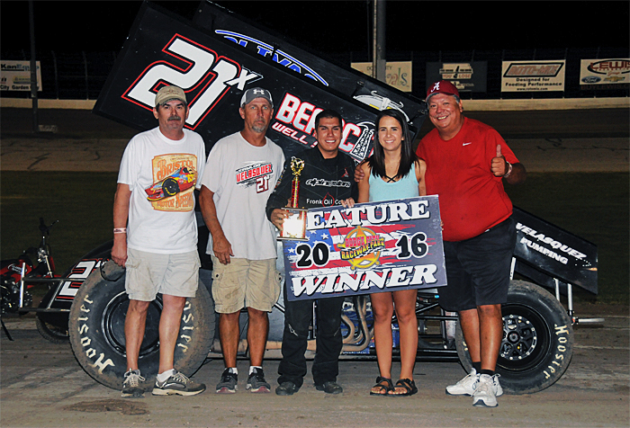 Taylor Velasquez Win DCRP Sprint Cars 072316